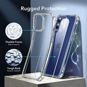 ESR Air Armor Compatible with iPhone 12 Mini Case [Military-Grade Drop Protection][Shock-Absorbing Corners] [Anti-Yellowing Hard Back] [Scratch Resistant] [Flexible Frame] 5.4", Crystal Clear