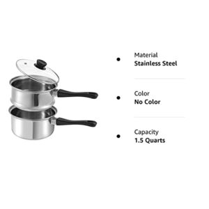 La Patisserie 1.5 Quart Double Boiler w/ 4 Chocolate Molds - 3 Piece Stainless Steel Double Boiler Pot for Melting Chocolate, Candle Making, Soap Melting and Wax Melting…