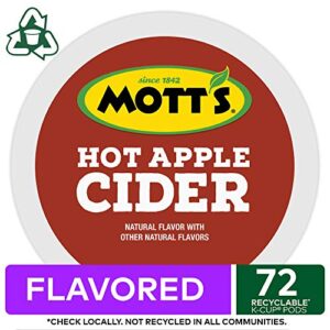 Keurig Mott's Hot Apple Cider, Keurig Single Serve K-Cup Pods, Flavored K Cups, Hot Apple Cider, 72 Count