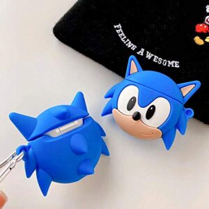 Funny 3D Cartoon Characters Silicone Design, Soft Leather Carabiner Protective Cover, Suitable for Fashionable Girls Children Teen Boys Airpods 1/2 case