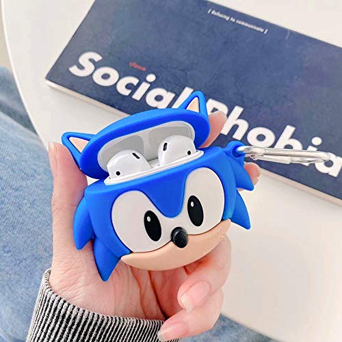 Funny 3D Cartoon Characters Silicone Design, Soft Leather Carabiner Protective Cover, Suitable for Fashionable Girls Children Teen Boys Airpods 1/2 case
