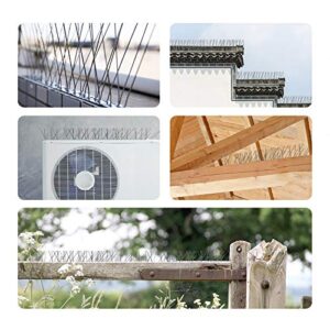 OFFO Bird Spikes with Stainless Steel Base, Durable Bird Repellent Spikes Arrow Pigeon Spikes Fence Kit for Deterring Small Bird, Crows and Woodpeckers, Covers 10.2 Feet(3.1m)