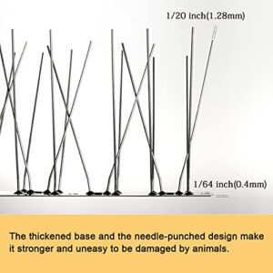 OFFO Bird Spikes with Stainless Steel Base, Durable Bird Repellent Spikes Arrow Pigeon Spikes Fence Kit for Deterring Small Bird, Crows and Woodpeckers, Covers 10.2 Feet(3.1m)