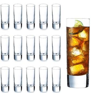 deecoo heavy base shot glass set bulk, whisky shot glasses 2 oz, mini glass cups for liqueur, double side cordial glasses, tequila cups small glass shot cups set of 24