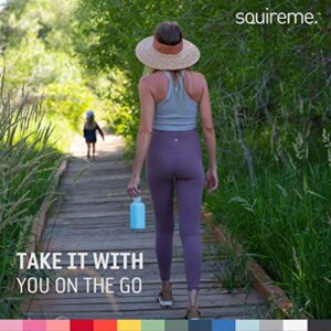 SQUIREME. Y1 Borosilicate Glass Water Bottles, Clear Bottle, Reusable, BPA Free, Tumbler, Dishwasher Safe, Drink Container, Silicone Sleeve, Easy-Off Lid, Hot and Cold Liquid, Concrete Grey 20oz
