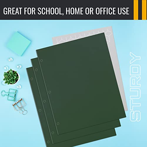 Two Pocket Portfolio Folders, 50-Pack, Dark Green, Letter Size Paper Folders, by Better Office Products, 50 Pieces, Hunter Green