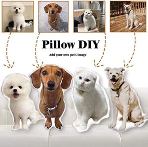 customized pillow, personalized pet picture 3d duplex printing body dog cat shaped pillow gift for lover, 16"