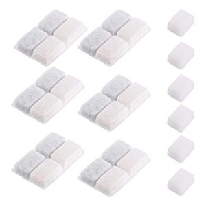 carbon replacement filters for cat and dog fountain, premium pet water fountain dispenser filters (6 packs for pure white)