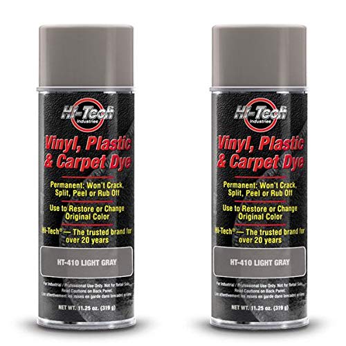 HI-TECH Vinyl, Plastic, Carpet Dye | Leather, Upholstery, Fabric Paint, Light Gray (2 Pack)