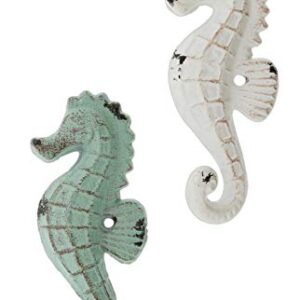 Cast Iron Seahorse Wall Hooks, Set of 2