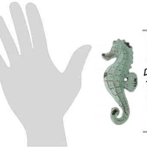 Cast Iron Seahorse Wall Hooks, Set of 2