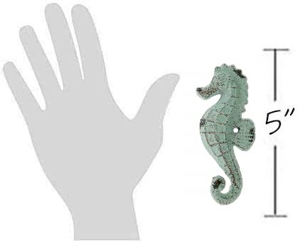 Cast Iron Seahorse Wall Hooks, Set of 2