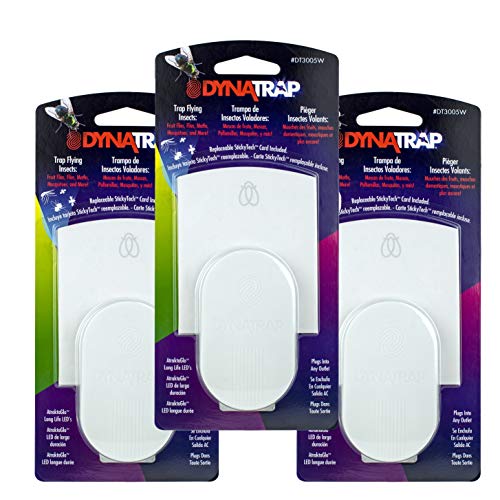 DynaTrap DT3005W-DS3 Fruit Fly, Gnat, Moth and Fly Discreet Outlet Trap - 3 Pack