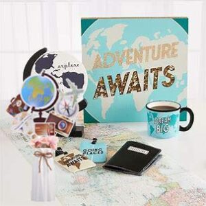 Let The Adventure Begin Centerpieces，Travel Around The World Decorations，Bon Voyage Travel Theme Party Table Toppers,Graduation Retirement Job Career Change Farewell Party Decorations Supplies