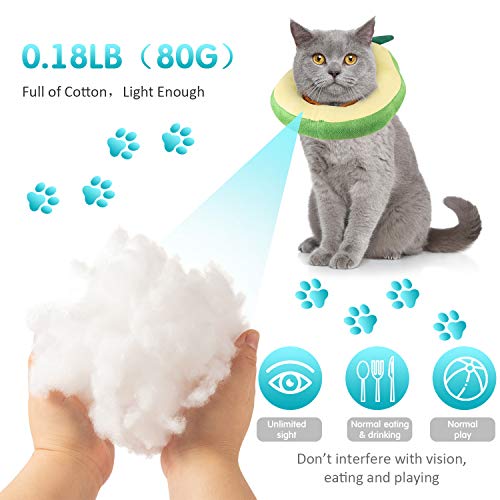 Frienda 2 Pieces Adjustable Cat E-Collar Cat Elizabeth Collar Cute Toast Neck Cone Collar Adjustable Cat Cone Collar with Soft Edge for Kitten and Cats