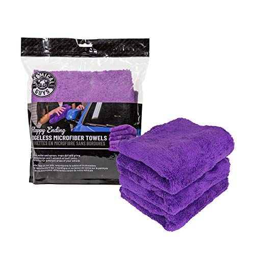 Chemical Guys MIC34803 Happy Ending Ultra Plush Edgeless Microfiber Towel, Purple (16" x 16")