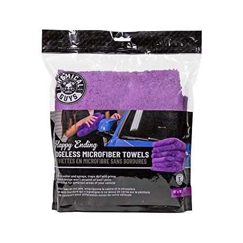 Chemical Guys MIC34803 Happy Ending Ultra Plush Edgeless Microfiber Towel, Purple (16" x 16")