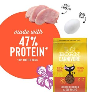 Tiki Cat Born Carnivore High Protein, Deboned Chicken & Egg, Grain-Free Baked Kibble to Maximize Nutrients, Dry Cat Food, 5.6 lbs. Bag