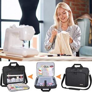 LLYWCM Embroidery Project Bag - Multifunctional Embroidery Kits Storage Bag for Embroidery Floss and Crochet Hooks Sewing Accessories (Bag Only) (Black)
