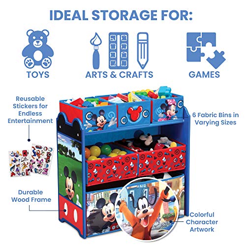 Delta Children Disney Mickey Mouse 6 Bin Design and Store Toy Organizer