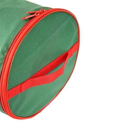 Sattiyrch Christmas Wrapping Paper Storage Bag - Tear Proof 600D Canvas UnderBed Gift Wrap Organizer Bag Fits 20 Rolls 40 inch & Ribbon Holder,Dual Zips & Carry Handles,Green