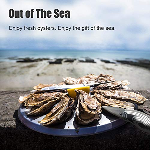 FrSara Oyster Shucking Knife, Oyster Shucker, Ergonomic Three-Dimensional Oyster Shaped Handle, Strong Grip. Any Oyster and Other Shellfish Can be Opened Easily. Comes with Flannel Storage Bag.