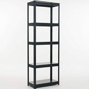 lomani 5-shelf adjustable utility shelving unit, 5-tier storage shelf, book shelf, kitchen utility organizer shelf-bk