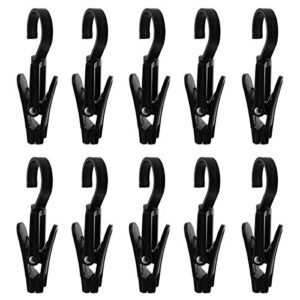 ZRM&E 10pcs Laundry Hooks Clip Black Plastic Clothes Pegs Towel Socks Hanging Pegs Laundry Hangers Store Drapery Clips