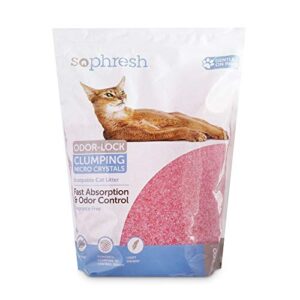 so phresh scoopable odor-lock clumping micro crystal cat litter in pink silica, 8 lbs.