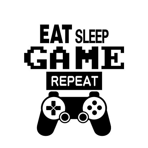 Gamer Wall Decals for Boys Kids Controller Eat Sleep Game Wall Decor Wall Stickers Playroom Bedroom Decoration for Gaming Fan and Video Gamer