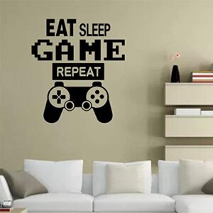 Gamer Wall Decals for Boys Kids Controller Eat Sleep Game Wall Decor Wall Stickers Playroom Bedroom Decoration for Gaming Fan and Video Gamer