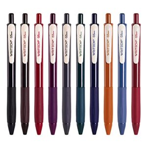 writech retractable gel pens quick dry ink pens fine point 0.5mm 10 assorted unique vintage colors for journaling drawing doodling and notetaking (vintage 1)