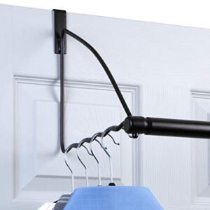 HOLDN’ STORAGE Over The Door Hanger - Door Rack Hangers for Clothes - Bathroom Over Door Hanger for Hanging Clothes & Towels - Over The Door Clothes Drying Rack, Black