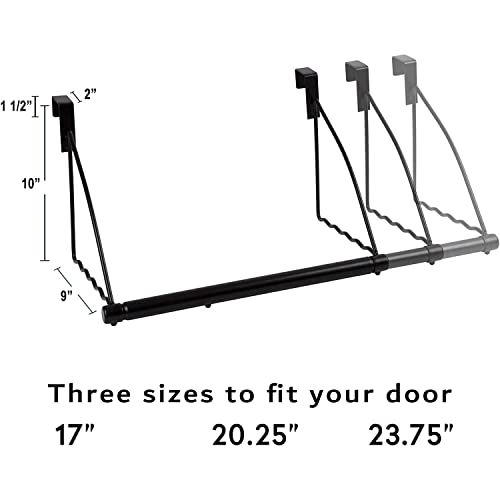 HOLDN’ STORAGE Over The Door Hanger - Door Rack Hangers for Clothes - Bathroom Over Door Hanger for Hanging Clothes & Towels - Over The Door Clothes Drying Rack, Black