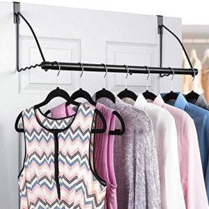 HOLDN’ STORAGE Over The Door Hanger - Door Rack Hangers for Clothes - Bathroom Over Door Hanger for Hanging Clothes & Towels - Over The Door Clothes Drying Rack, Black