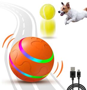 petdroid interactive dog ball toys,durable motion activated automatic rolling ball toys for puppy/small/medium dogs,usb rechargeable (orange)