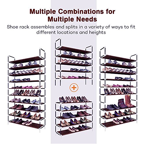 5-Tier Shoe Rack Organizer Stackable Non-woven Fabric Shoe Storage Shelf Shoe Tower