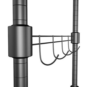 BATHWA Free Standing Closet Wire Shelving Clothing Rolling Rack Heavy Duty Garment Rack with Wheels and Side Hooks