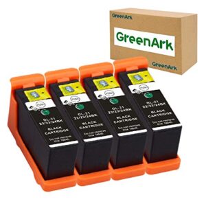 greenark compatible for dell series 21 black ink cartridges use for dell v313w v515w p513w v715w p713w printers 4 pack black for dell series 21, series 22, series 23, series 24 ink cartridges