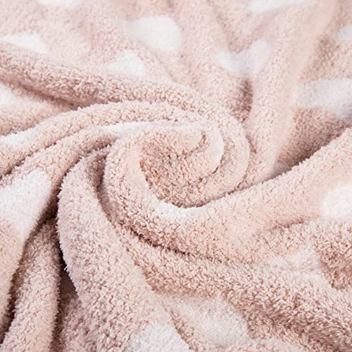 Kid Nation Baby Blankets for Girls Boys Toddler Double-Sided Heart Blanket,40"X 30"Soft Plush Crib Blanket Fluffy Baby Quilt Newborn Stroller Blanket,Light Pink