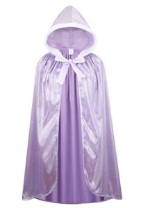 lmyove princess hooded cape cloaks,princess cape dress-up play (small, purple)