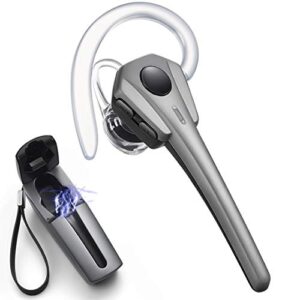 bluetooth headset, angteela truker bluetooth headset with microphone, wireless headset 5.0 with mute button, 24 hours working time, for cell phone and laptop on business office. (bh-m91)