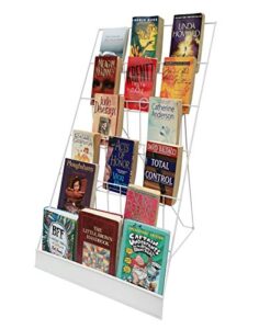 fixturedisplays® 6-tier white 18" wide wire tabletop display rack greeting card rack book cd dvd stand tile sample literature countertop showcase 119352-wht