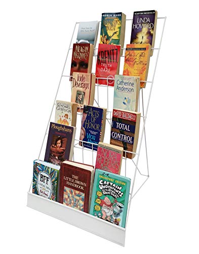 FixtureDisplays® 6-Tier White 18" Wide Wire Tabletop Display Rack Greeting Card Rack Book CD DVD Stand Tile Sample Literature Countertop Showcase 119352-WHT