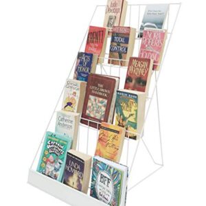 FixtureDisplays® 6-Tier White 18" Wide Wire Tabletop Display Rack Greeting Card Rack Book CD DVD Stand Tile Sample Literature Countertop Showcase 119352-WHT