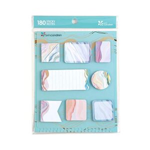 erin condren snap-in stylized sticky notes - 8 pads with 20 sheets each (160 sticky notes) - colorful layers design, repositionable adhesive notes - stay organized on the go