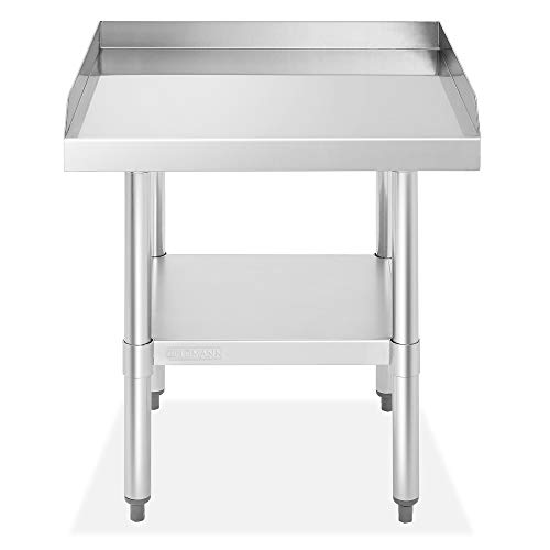 GRIDMANN NSF 16-Gauge Stainless Steel 24"L x 24"W x 24"H Equipment Stand Grill Table with Undershelf for Commercial Restaurant Kitchen