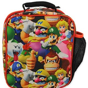 SUPER MARIO Bros Boy's Girl's Meal Holder, Soft Insulated School Lunch Box (One Size, Red/Multi)