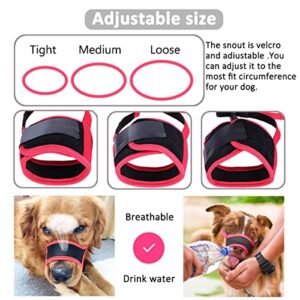 Dog Muzzle Anti Biting and Chewing, with Comfortable Mesh Soft Fabric and Adjustable Strap, Suitable for Small, Medium and Large Dogs