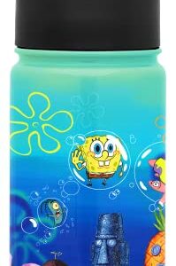 Simple Modern SpongeBob SquarePants Kids Water Bottle with Straw Insulated Stainless Steel Toddler Cup for Boys, Girls, School | Summit Collection | 14oz, SpongeBob Bikini Bottom